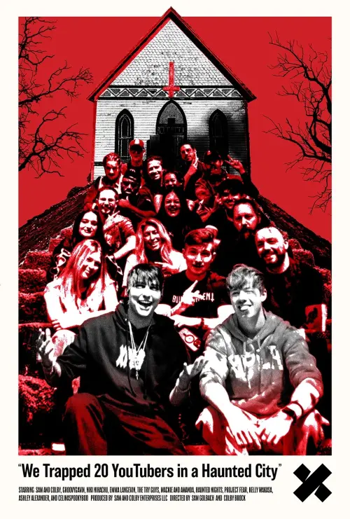 Movie poster "We Trapped 20 YouTubers in a Haunted City"