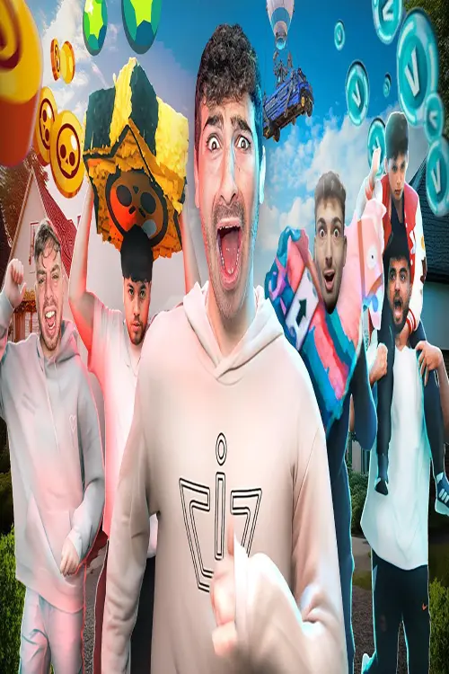 Movie poster "The big chase of brawl stars vs fortnite"