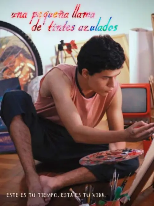 Movie poster "Una pequeña llama de tintes azulados"