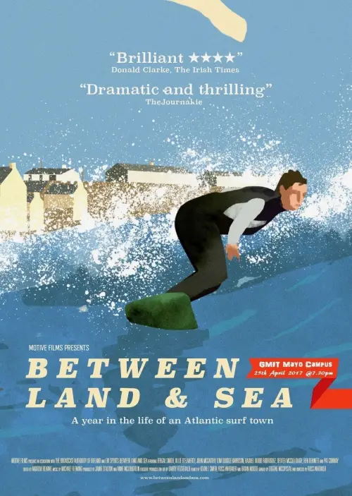 Movie poster "Between Land and Sea: A Year in the Life of an Atlantic Surf Town"