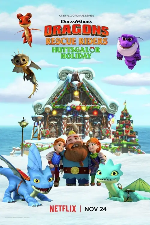 Movie poster "Dragons: Rescue Riders: Huttsgalor Holiday"