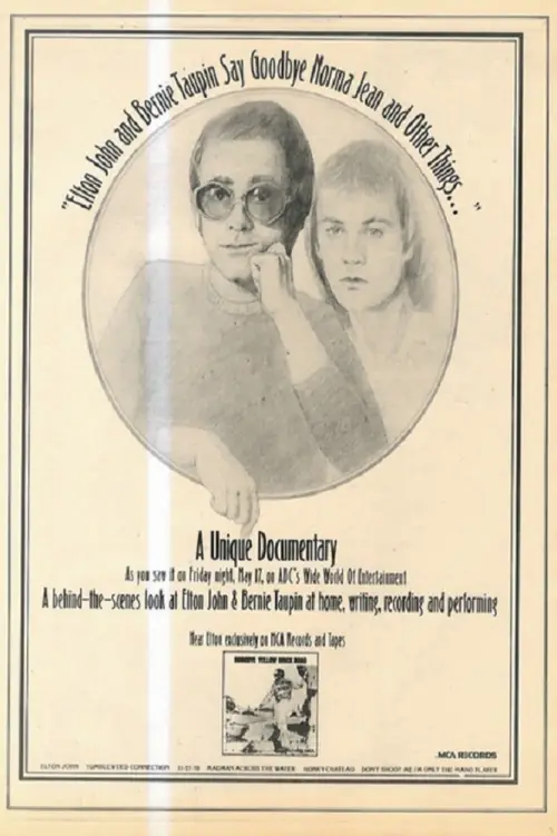 Movie poster "Elton John and Bernie Taupin Say Goodbye Norma Jean and Other Things"