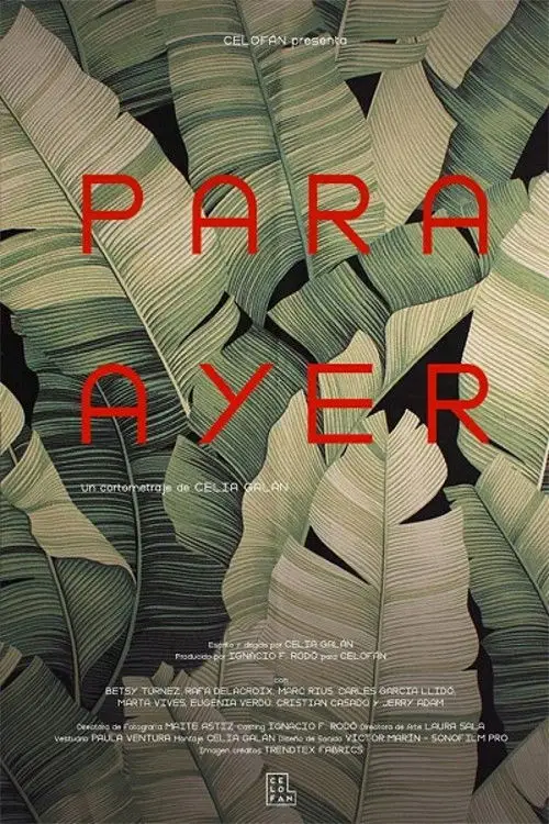 Movie poster "Para Ayer"