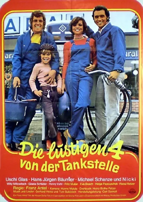 Movie poster "Die lustigen Vier von der Tankstelle"