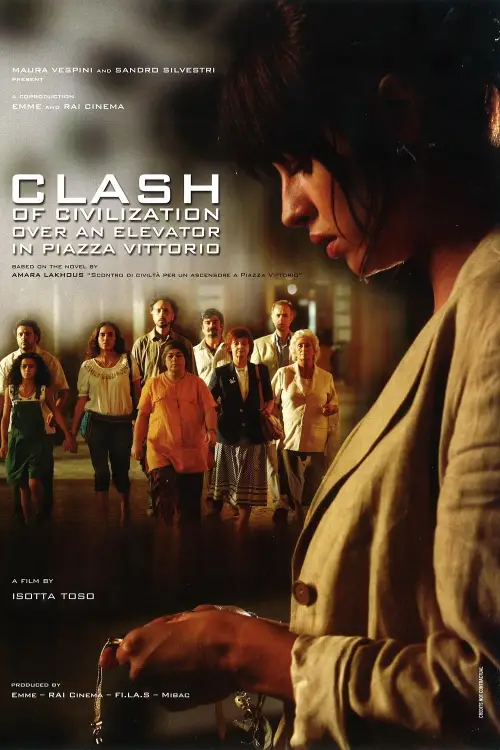 Movie poster "Clash of civilization over an elevator in Piazza Vittorio"
