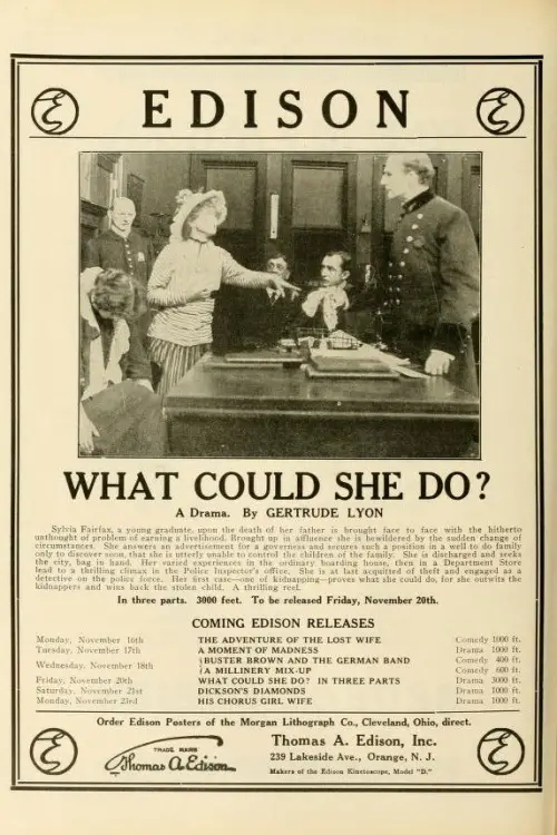 Movie poster "What Could She Do?"