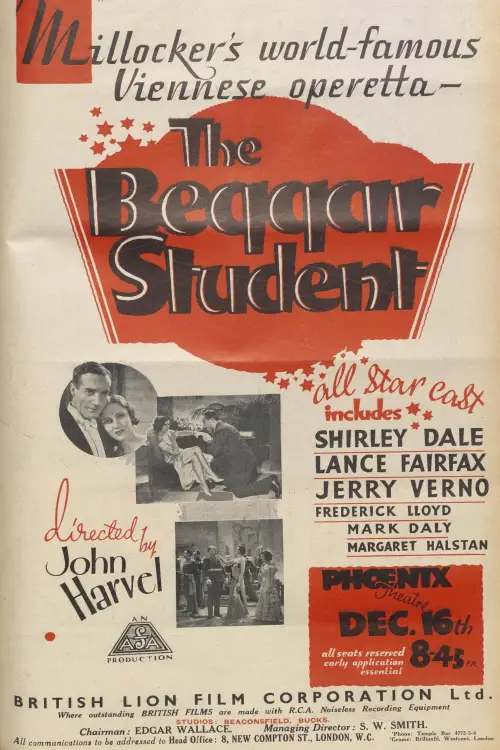 Movie poster "The Beggar Student"