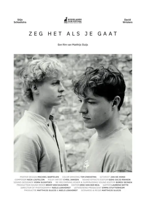 Movie poster "Zeg het als je gaat"