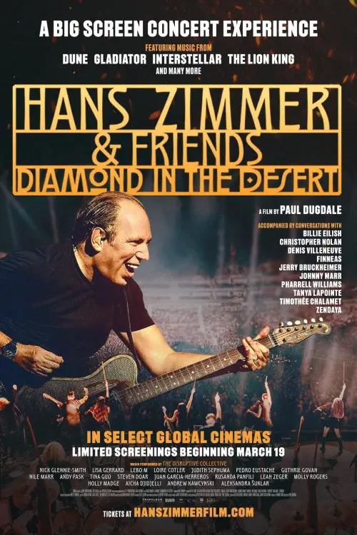 Movie poster "Hans Zimmer & Friends: Diamond in the Desert"