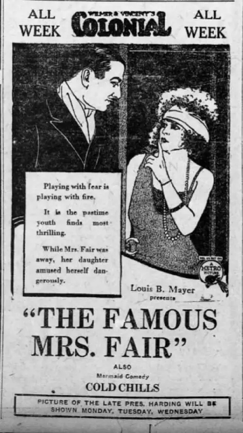 Movie poster "The Famous Mrs. Fair"