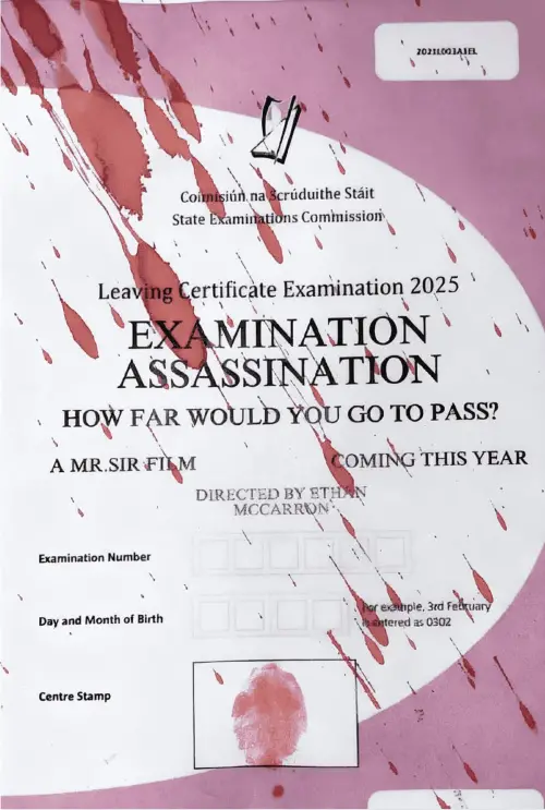 Movie poster "Examination Assassination"