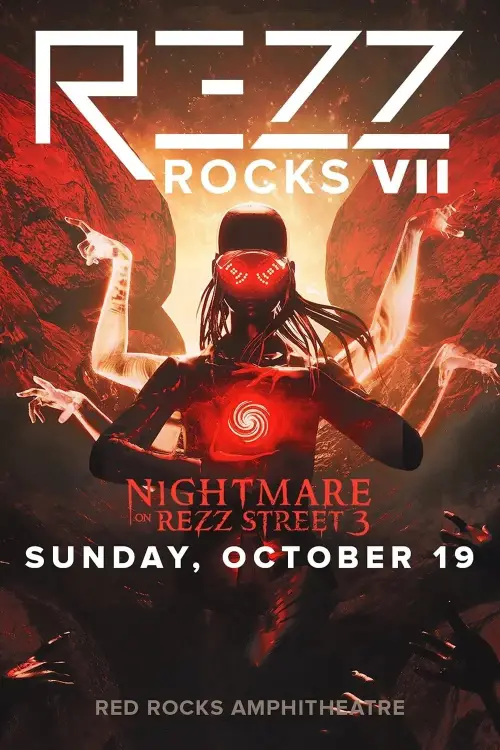Movie poster "REZZ: Nightmare On Rezz Street, Live at Red Rocks Amphitheatre 2025"