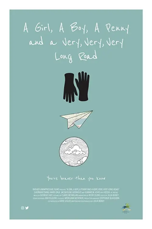 Movie poster "A Girl, a Boy, a Penny and a Very, Very, Very Long Road"