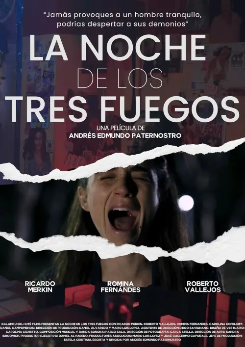 Movie poster "La noche de los tres fuegos"