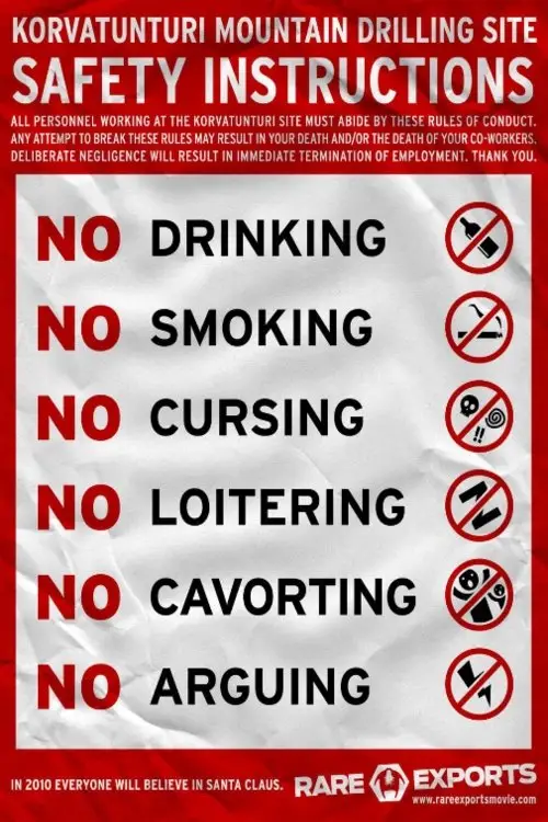 Movie poster "The Official Rare Exports Inc. Safety Instructions 2005"