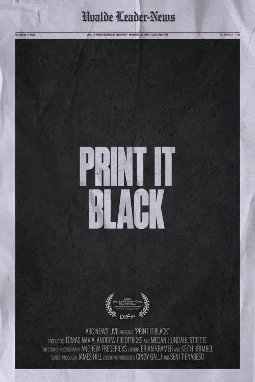 Movie poster "Print It Black"