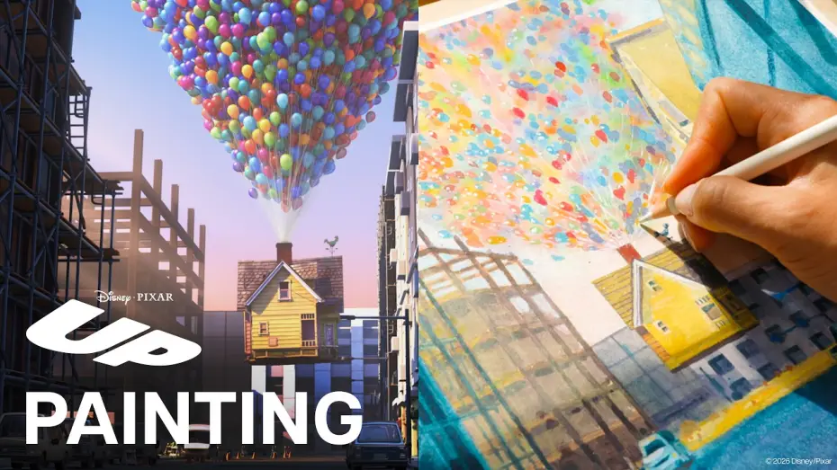 Watch film Up — Carl's House in Watercolor | Painting Pixar