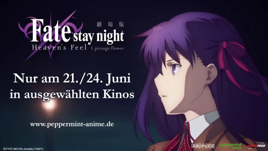 Watch film Fate/stay night: Heaven's Feel I. Presage Flower | Fate/stay night [Heavens Feel] I. presage flower - Trailer (Deutsch)