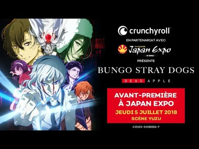 Watch film Bungo Stray Dogs: Dead Apple — Bungô Stray Dogs - DEAD APPLE - en avant-première à Japan Expo