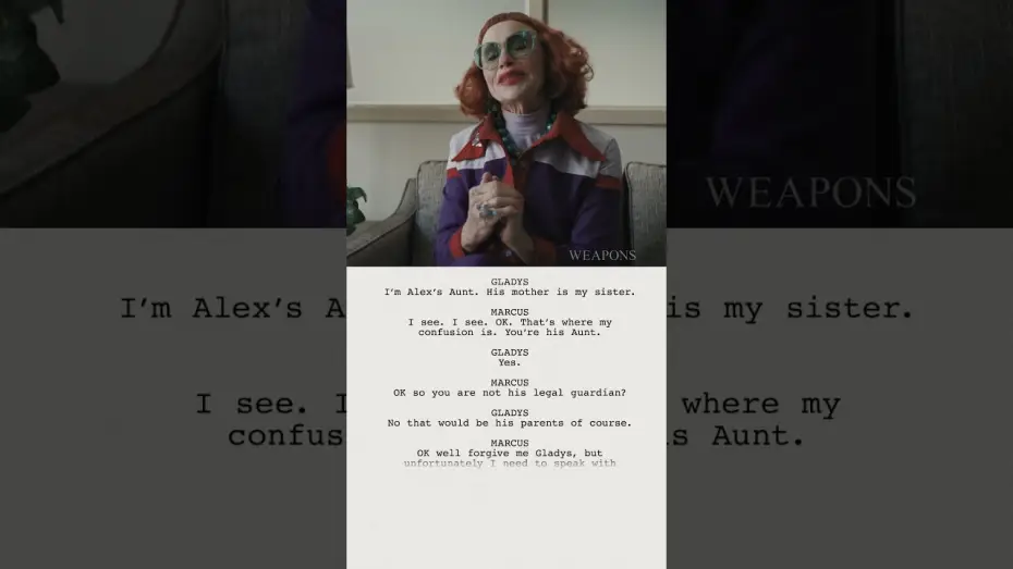 Watch film Weapons | From Script to Screen - Principal's Office with Aunt Gladys (Amy Madigan)