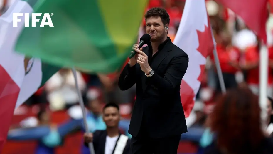 Watch film 2026 FIFA World Cup Opening Game - Canada | Michael Bubl&eacute; performs Bring It On Home to Me at FIFA World Cup 2026 Opening Match in Canada!