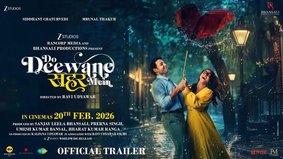 Watch film Do Deewane Seher Mein | Do Deewane Seher Mein | Offizieller Trailer | Siddhant C | Mrunal T | Ab 20. Februar im Kino