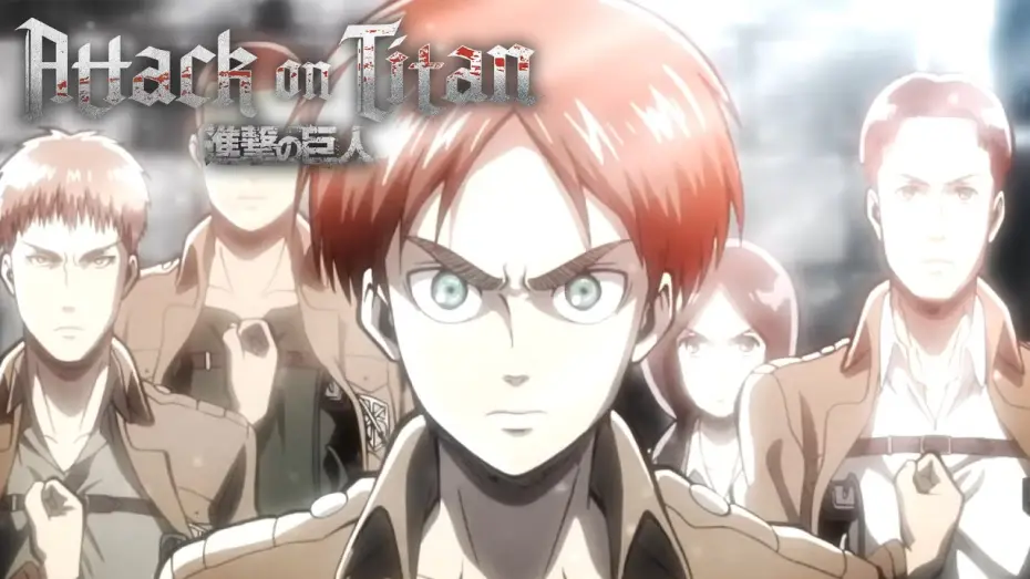 Видео к сериалу Attack on Titan — Opening 1 - Feuerroter Pfeil und Bogen [Subtitled]