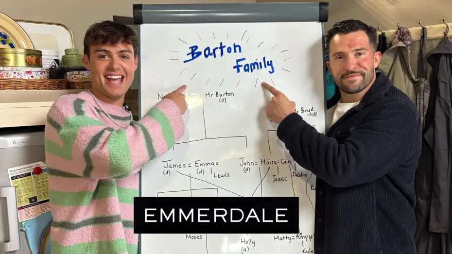 Видео к сериалу Emmerdale — Mike Parr Schools Bradley Riches on the Bartons! | Emmerdale Family Tree Fun