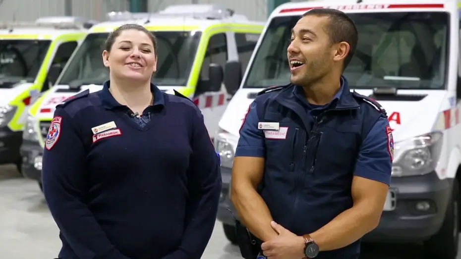 Video for the series Paramedics — Meet Amanda & Leonard - BEHIND THE SCENES of 𝘗𝘢𝘳𝘢𝘮𝘦𝘥𝘪𝘤𝘴