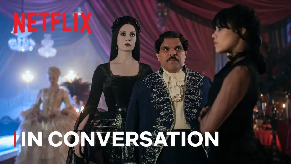 Видео к сериалу Wednesday — Jenna Ortega with Wednesday Cast & Crew