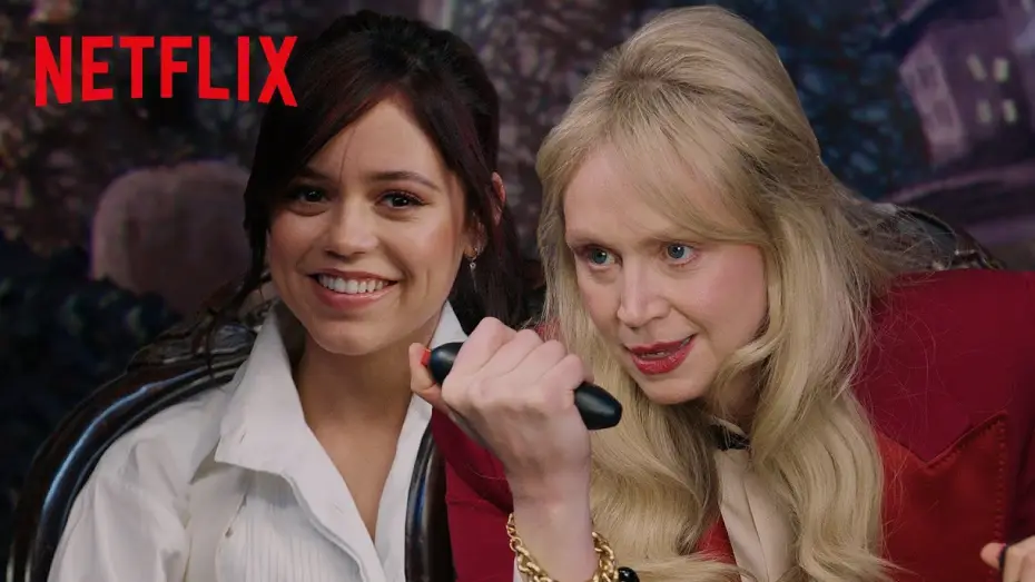 Видео к сериалу Wednesday — Jenna Ortega and Gwendoline Christie Compete in Wednesday Trivia