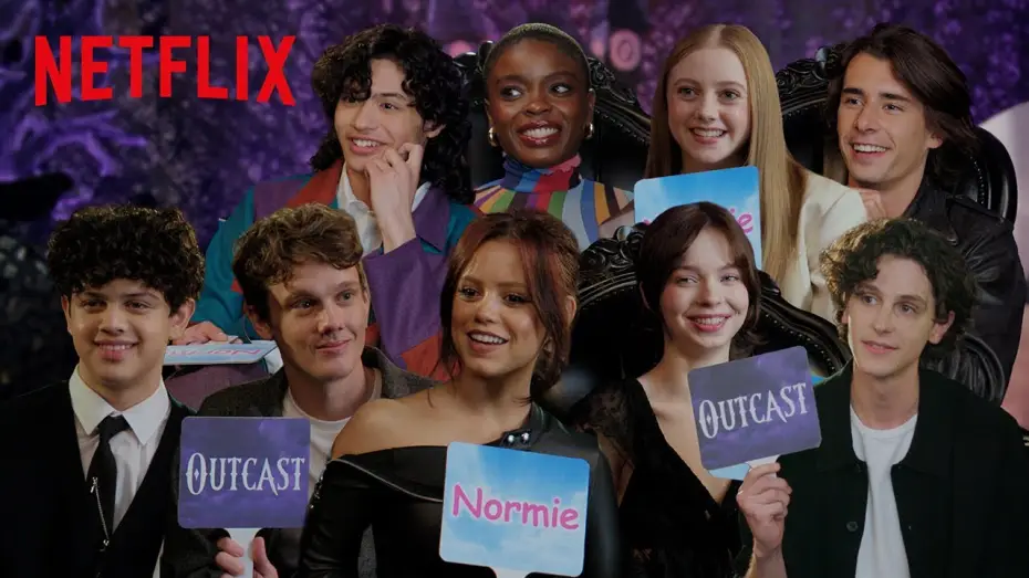 Видео к сериалу Wednesday — The Wednesday Cast Judges Netflix Characters as Outcasts vs. Normies