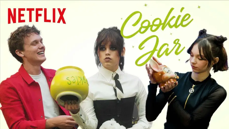 Видео к сериалу Wednesday — Jenna Ortega, Emma Myers, and Hunter Doohan Answer To a Nosy Cookie Jar