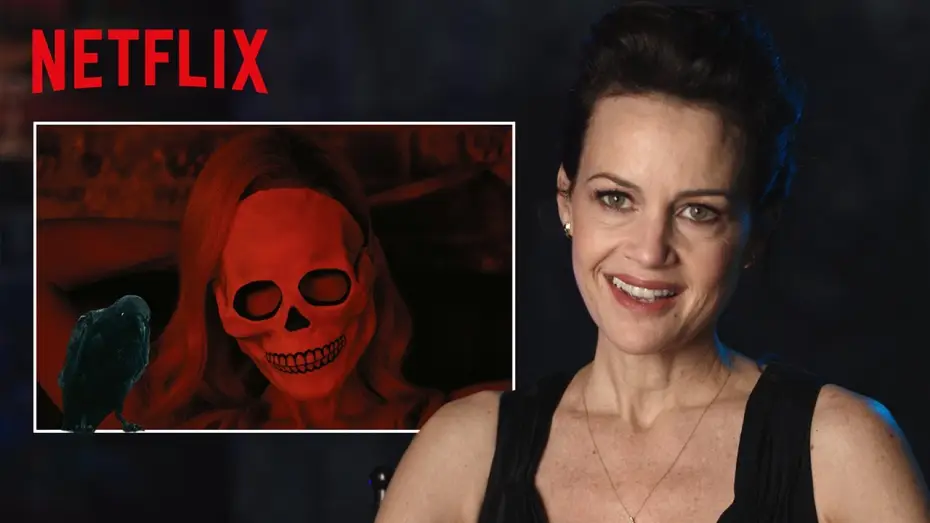 Video for the series The Fall of the House of Usher — Limited Series — Carla Gugino is Mike Flanagan's Raven