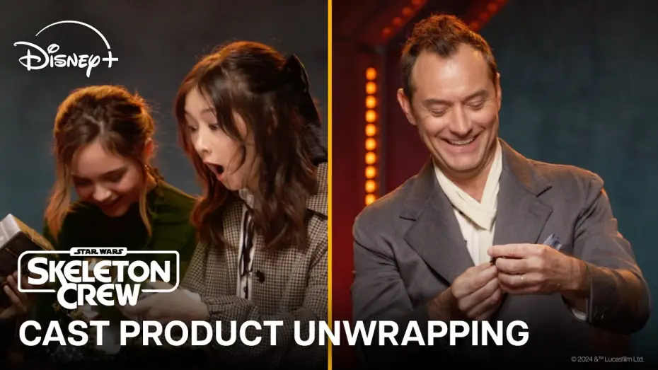 Video for the series Star Wars: Skeleton Crew — Cast Product Unwrapping