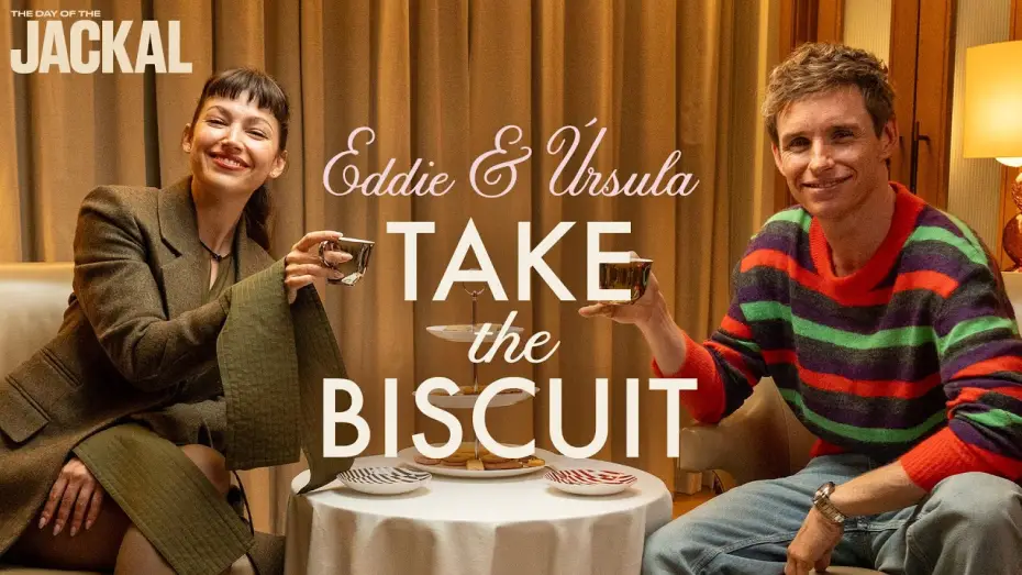 Video for the series The Day of the Jackal — Eddie Redmayne Teaches Úrsula Corberó the Art of Eating a Jaffa Cake