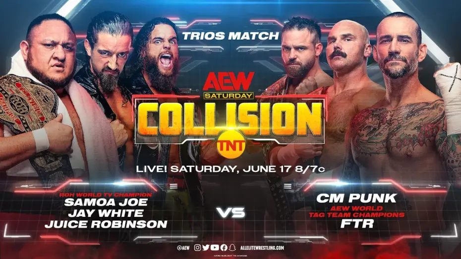 Video for the series All Elite Wrestling: Collision — Official theme for AEW Collision on TNT is Saturday Night's Alright For Fighting by Sir Elton John!