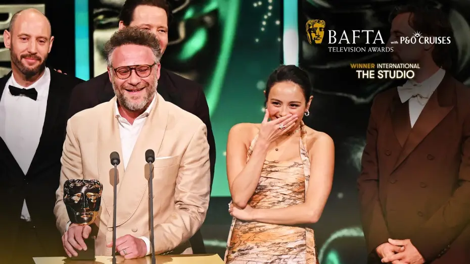 Video for the series The Studio — "All I know is that she farted on a reality show" The Studio Wins BAFTA | BAFTA TV Awards 2026