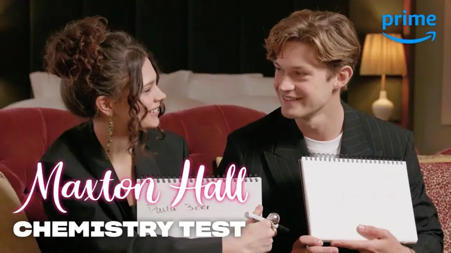 Video for the series Maxton Hall – The World Between Us — Season 1 — Harriet Herbig-Matten and Damian Hardung Do a Chemistry Test [Subtitled]