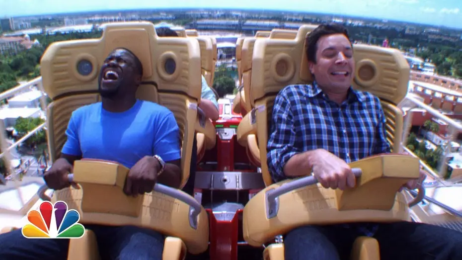Video for the series The Tonight Show Starring Jimmy Fallon — Jimmy and Kevin Hart Ride a Roller Coaster