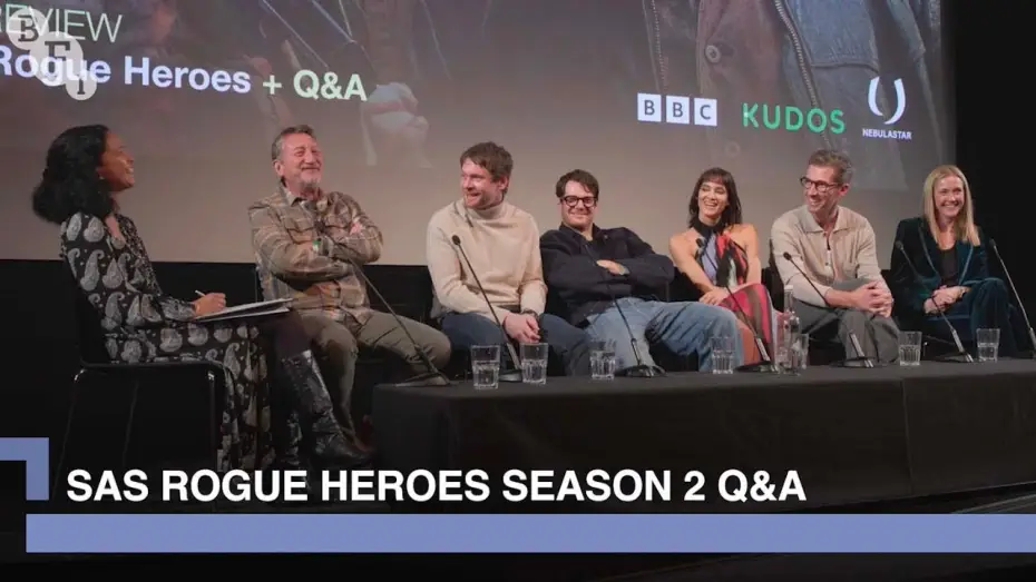 Video for the series SAS Rogue Heroes — Connor Swindells, Jack O'Connell, Sofia Boutella and the makers of SAS Rogue Heroes S2 | BFI Q&A