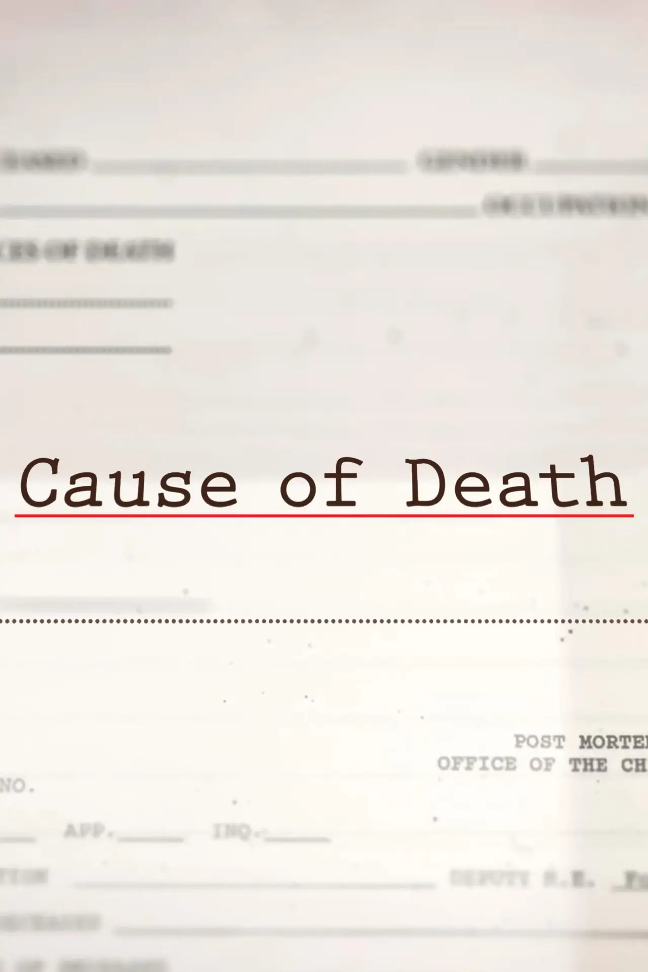 Series poster "Cause of Death"