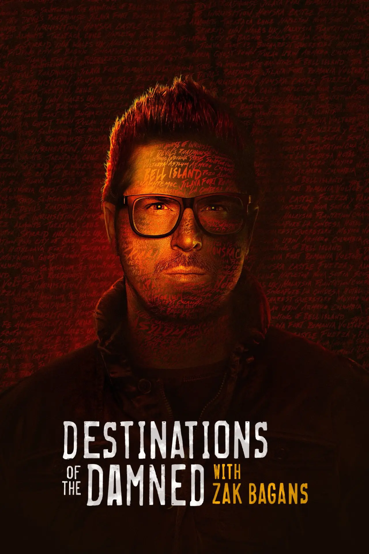 Series poster "Destinations of the Damned with Zak Bagans"