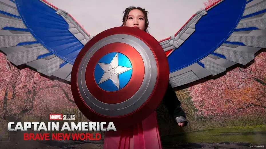 Watch film Captain America: Brave New World | Marvel fans pose with Sam Wilson