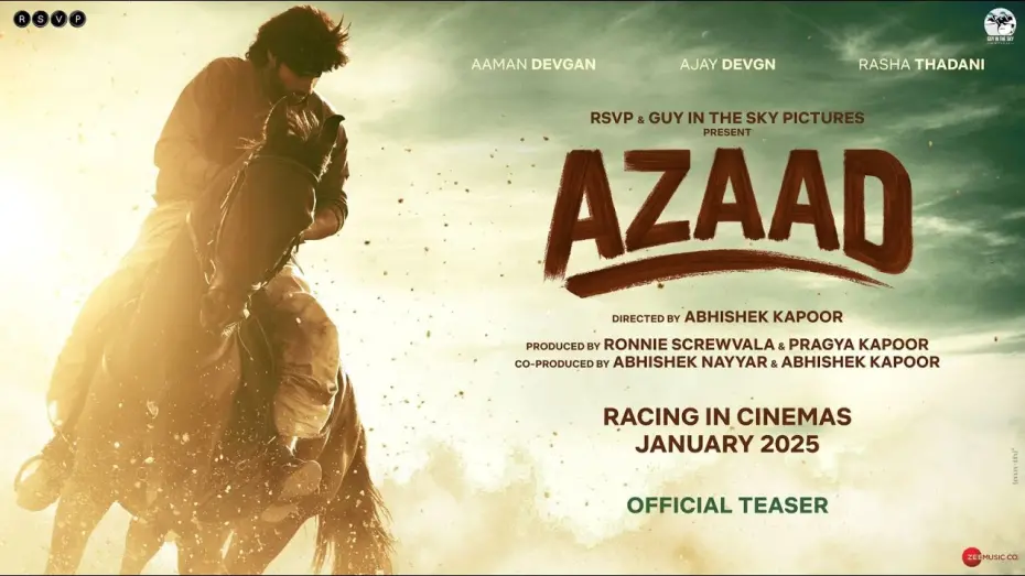Watch film Azaad | Azaad Official Teaser | Ajay D | Abhishek K | Aaman D | Rasha T | Ronnie S | Pragya K | Jan 2025