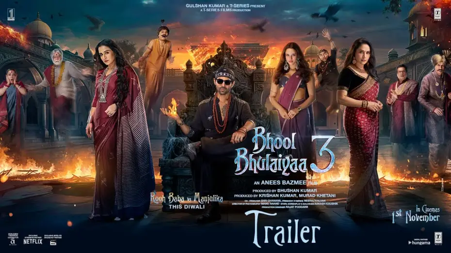 Watch film Bhool Bhulaiyaa 3 | Bhool Bhulaiyaa 3 (Official Trailer): Kartik Aaryan,Vidya B,Madhuri D,Triptii | Anees B | Bhushan K