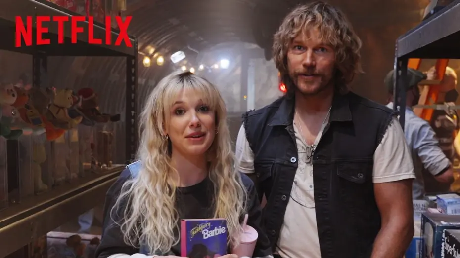 Watch film The Electric State | Millie Bobby Brown and Chris Pratt Tour The Electric State Set