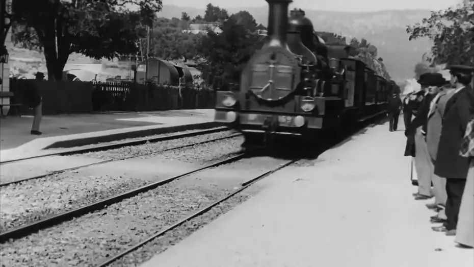 Watch film The Arrival of a Train at La Ciotat | Arrival of a Train at La Ciotat, Lumi&egrave;re Brothers, 1896
