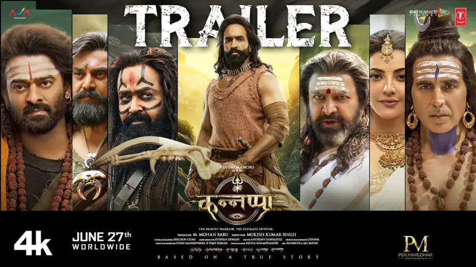 Watch film Kannappa | Kannappa Official Trailer – Hindi | Akshay Kumar | Vishnu Manchu | Mohan Babu | Prabhas | Mohanlal