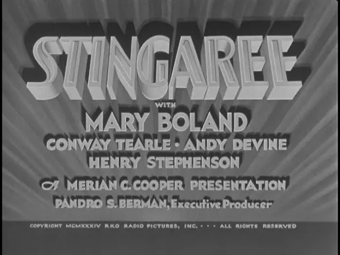 Watch film Stingaree | Stingaree 1934 title sequence